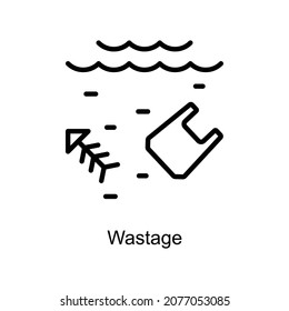 Wastage vector outline icon. Illustration style EPS 10 file format