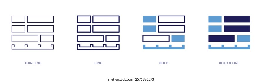 Waste analysis icon in 4 different styles. Thin Line, Line, Bold, and Bold Line. Duotone style. Editable stroke.