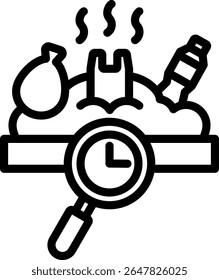 Waste Analytics Icon Outline Vector Illustration
