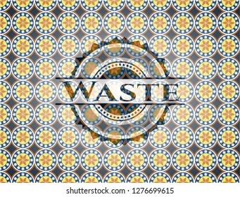 Waste arabesque badge. arabic decoration.