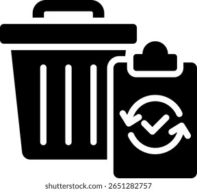 Ilustración vectorial de glifo de icono de auditoría de residuos