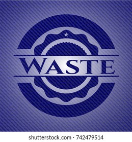 Waste badge with denim texture