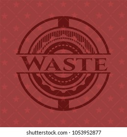 Waste badge with red background