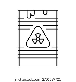 resíduos barris ícone da linha de poluição radioativa vetor. resíduos barris sinal de poluição radioativa.