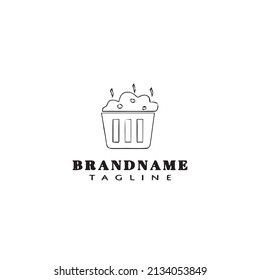 waste basket cartoon logo icon design template modern vector illustration