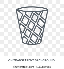 Waste basket icon. Waste basket design concept from Furniture and household collection. Simple element vector illustration on transparent background.