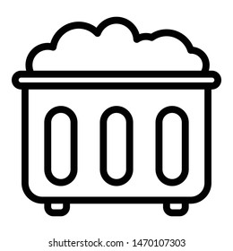 Waste basket icon. Outline waste basket vector icon for web design isolated on white background