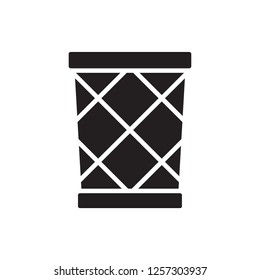waste basket icon vector design glyph style