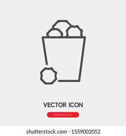 Waste basket icon vector. Waste basket symbol. Linear style sign for mobile concept and web design. Waste basket symbol illustration. Pixel vector graphics - Vector.