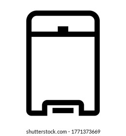 Waste Basket. Line Icon With Different Color Background.