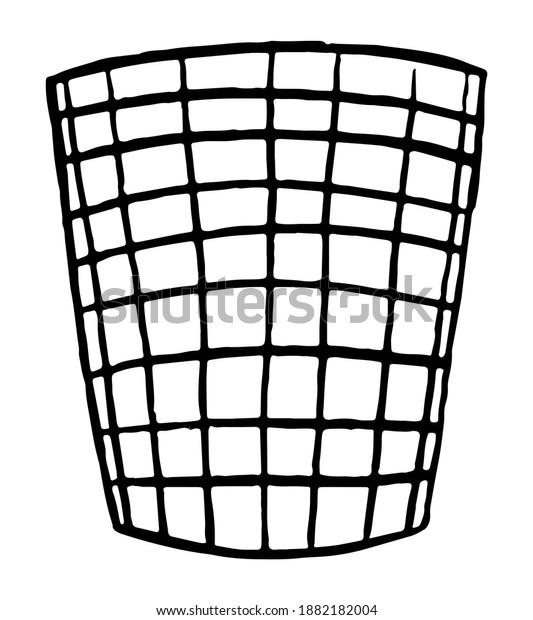 Waste Basket Simple Outline Drawing Garbage Stock Vector (Royalty Free