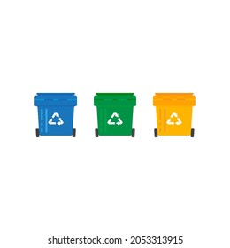 Waste basket Vector icon design illustration Template