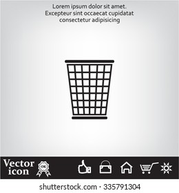 waste basket web icon. vector design