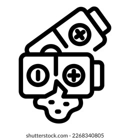 Waste battery icon outline vector. Chemical factory. Reuse disposal