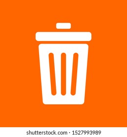 Waste bin and background as icon