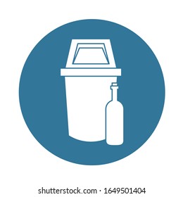waste bin with bottle icon vector illustration design