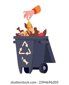 ilustración de compostaje de basura aislada