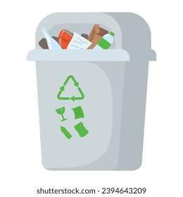 waste bin gray recycle vector isolated