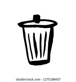 Waste bin gunge icon. Vector illustration.