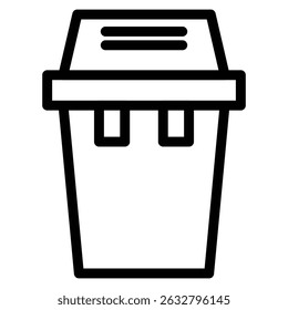 Abfalleimer-Symbol Umrissvektor Schwarz-Weiß
