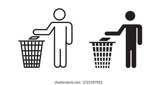 Waste Bin icon concept set. Simple icon collection