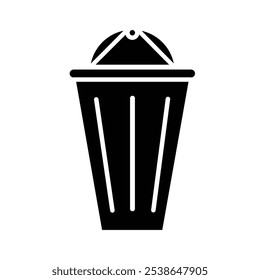 waste bin icon flat line symbol set.