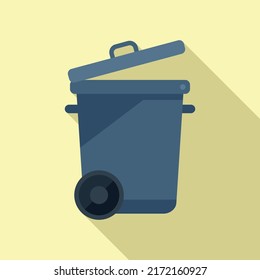 Waste bin icon flat vector. Trash food. Dry plastic