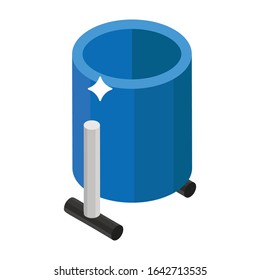 Waste bin icon in isometric design.