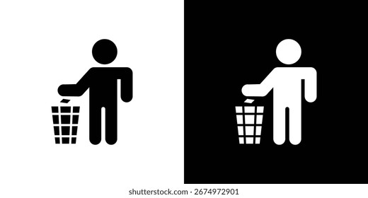 Logotipo do ícone Lixeira. símbolos gráficos simples