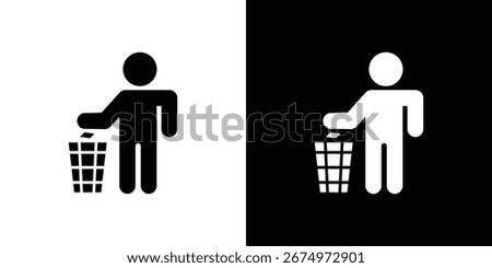 Waste Bin icon logo. simple graphic symbols