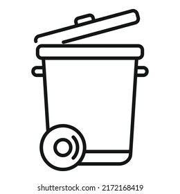 Waste bin icon outline vector. Trash food. Dry plastic