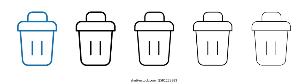 Waste Bin icon Outline vector logo for web ui