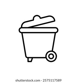 waste bin icon Simple outline illustration