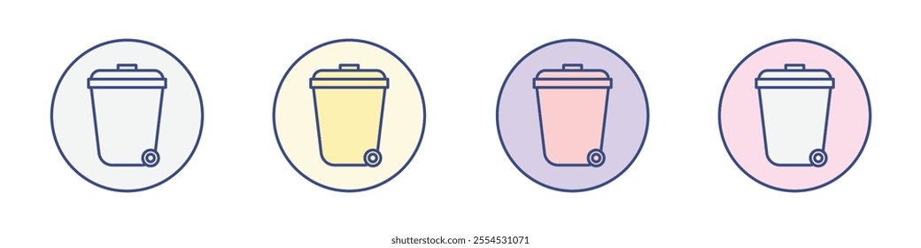 Waste Bin icon Thin line flat illustration