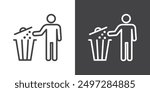 Waste Bin icon vector logo set collection for web app ui