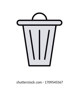 waste bin line and fill style icon vector illustration design