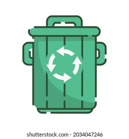 waste bin with recycle arrows