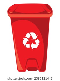 waste bin recycle red vector isolated