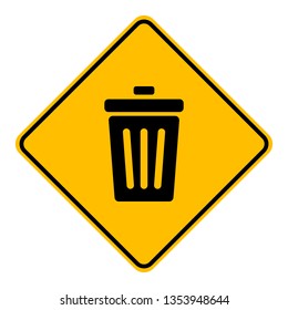 Waste bin and road sign