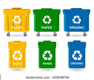 Waste bin set vector illustration