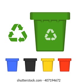 Waste bin set vector illustration. Vector Recycle Bin Trash and Garbage icon set