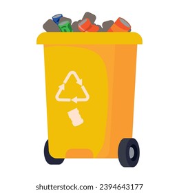 vector de reciclado amarillo de basura aislado