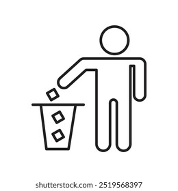 Waste Binline icon. vector illustration. EPS10
