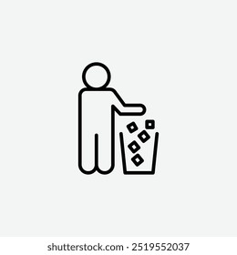 Icono de Vector en línea de residuos. EPS 10