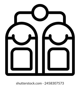 Waste bins icon outline vector. Rubbish separation dustbin. Garbage management strategy