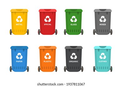 Waste Bins Sorting Separating Waste Organic Stock Vector (Royalty Free ...