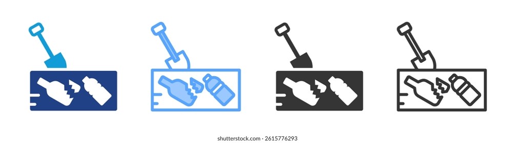 Waste Burial icon set multiple style collection