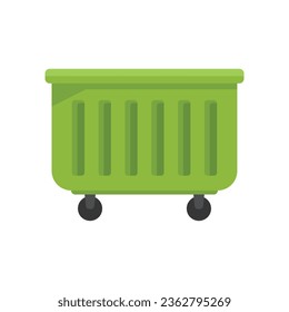 Waste cart icon flat vector. Food trash. Organic reduce isolated
