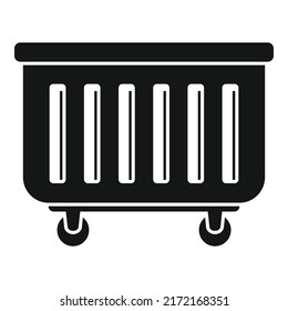 Icono de carro de desechos simple vector. Basura de comida. Reducción orgánica