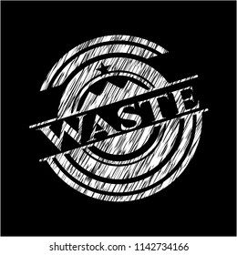 Waste chalkboard emblem